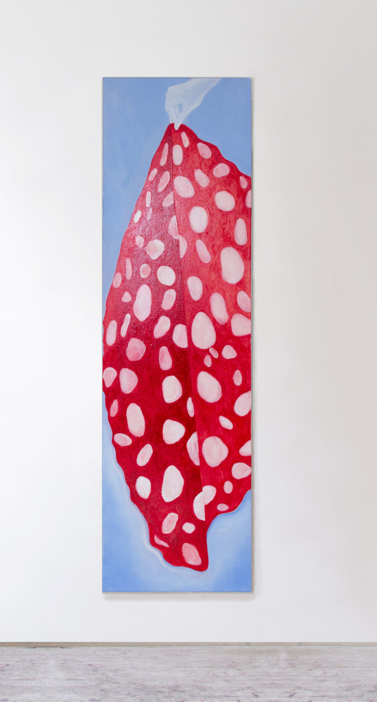 Untitled (reflecting on salami),  160x64 cm,  oil on canvas,  2019